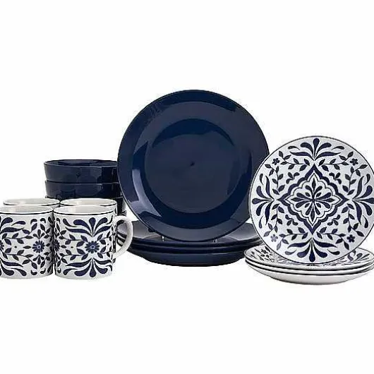 Food Network Bjorn Navy 16-Pc. Dinnerware Set