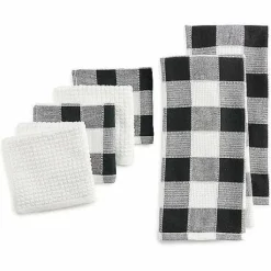 Food Network Buffalo Check Kitchen Towel & Dishcloth 6-Pk.