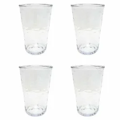 Food Network 4-Pc. Clear Textured Acrylic Highball Glass Set
