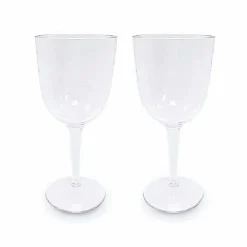 Food Network 2-Pc. Clear Textured Acrylic Wine Glass Set