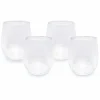 Food Network 4-Pc. Clear Textured Acrylic Stemless Wine Glass Set