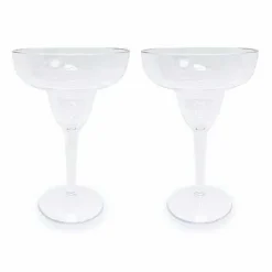 Food Network 2-Pc. Clear Textured Acrylic Margarita Glass Set