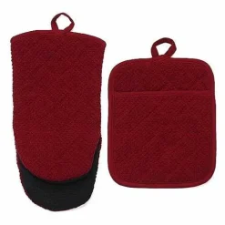 Food Network Terry Neoprene Oven Mitt & Pot Holder Set